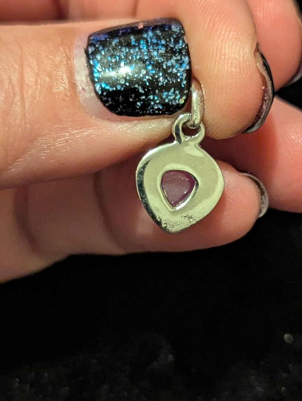 Sterling Silver Heart Pendant with Pink Tourmaline Gemstone - Picture 5 of 7